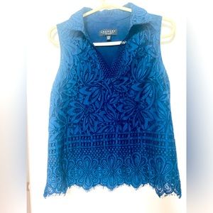 Sleeveless lace / lined top. Small. Used 1x